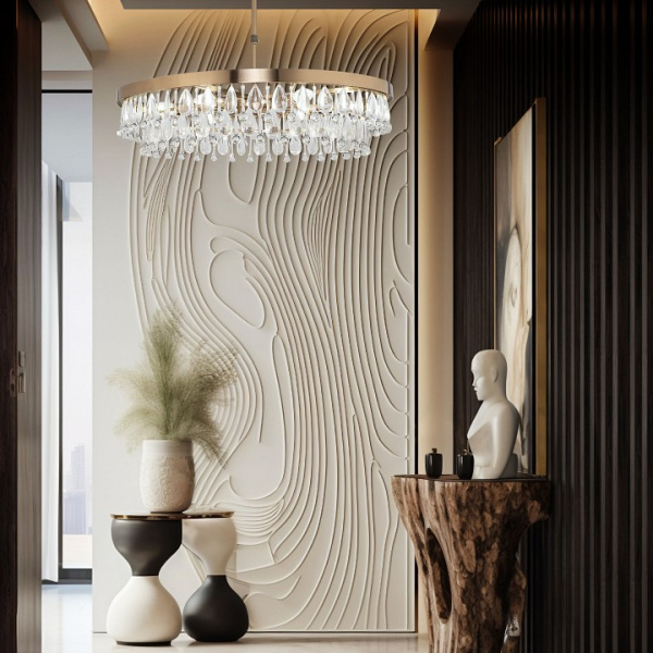 Подвесная люстра с хрусталем 60165/6 латунь Eurosvet Sophie