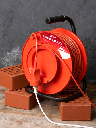 EKF PROxima Удлинитель на катушке "Атлант 2.0" 1 гнездо 50м без заземления  ПВС 2*0,75 6А/1,3кВт