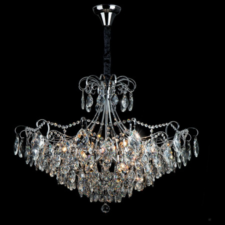 Подвесная люстра с хрусталем 10080/12 хром Eurosvet Crystal