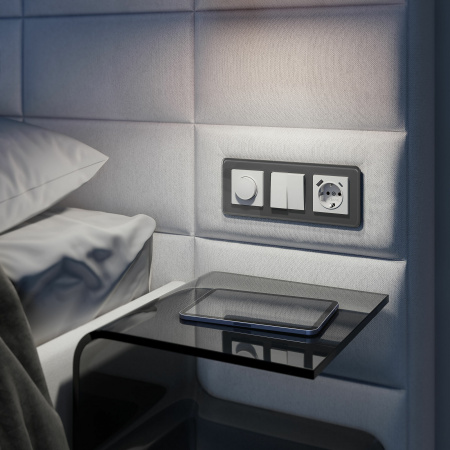 Розетка с заземлением, шторками и USB тип A+C (белый) W1171701