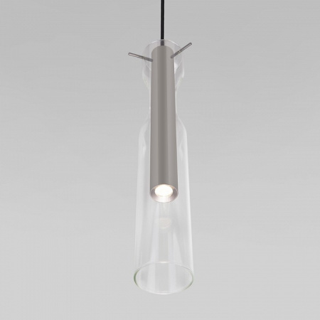 Подвесной светильник LED со стеклянным плафоном 50254/1 LED графит Eurosvet Swan