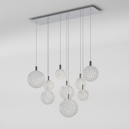 Подвесной светодиодный светильник с металлическими плафонами 90353/9 хром Eurosvet Gemini