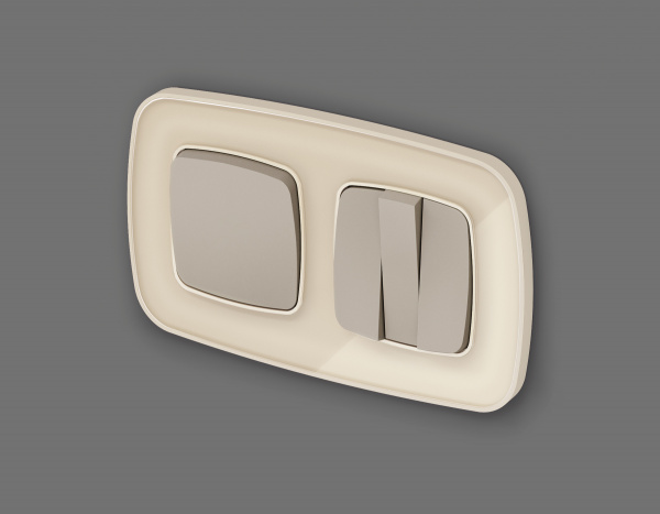 Лицевая панель OMEGA (Серо-бежевый матовый) для 1-кл выключателей QUANT OP3610