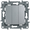 Legrand Etika Алюминий Выключатель 3-клавишный, 10А, Автоматические клеммы