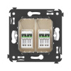 DKC Avanti Ванильная дымка Компьютерная розетка RJ-45 двойная  категория  6А
