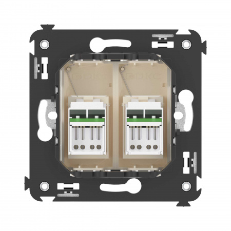 DKC Avanti Ванильная дымка Компьютерная розетка RJ-45 двойная  категория  6А