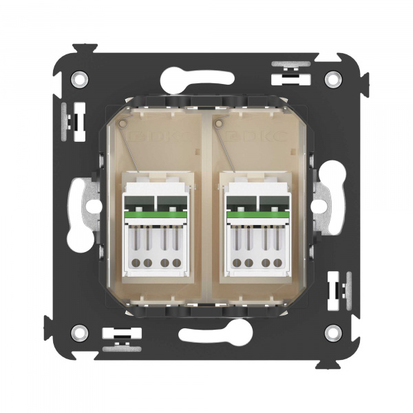 DKC Avanti Ванильная дымка Компьютерная розетка RJ-45 двойная  категория  6А