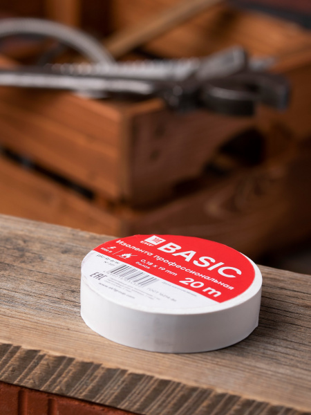 EKF Basic Изолента класс А (0,18х19мм) (20м.) белая