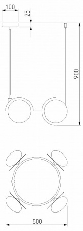 Подвесной светильник 70150/4 черный/латунь Eurosvet Moity