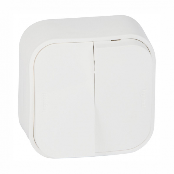 Legrand Quteo Белый Выключатель 2-клавишный 10А