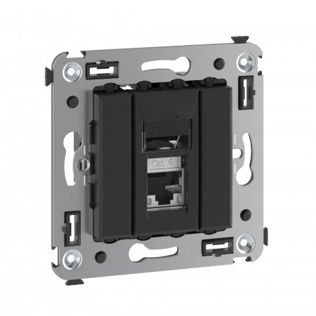 DKC Avanti Черный матовый Компьютерная розетка RJ-45  категория 6 экранированная