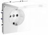 Розетка встраиваемая VOLTUM S70 с заземлением, защитными шторками и крышкой 16А, (белый глянцевый)