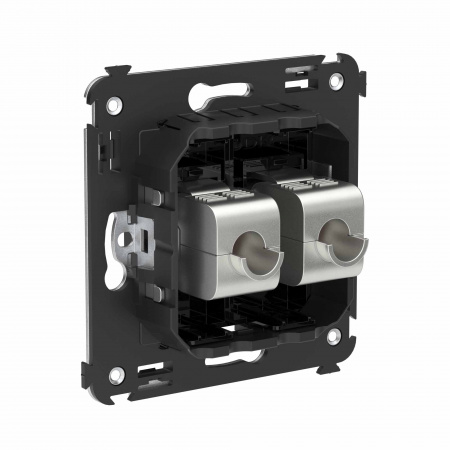 DKC Avanti Компьютерная розетка RJ-45 без шторки в стену, кат.6 двойная экранированная, Черный квадрат
