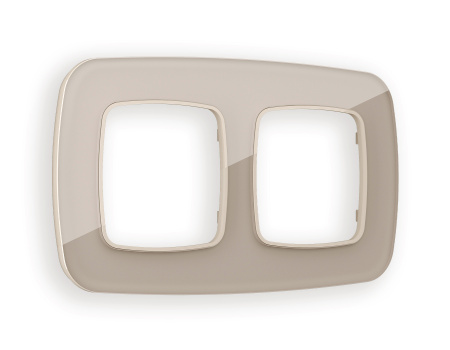 Рамка OMEGA Radian (Серо-бежевый Стекло закаленное натуральное) 2-ая OF350602