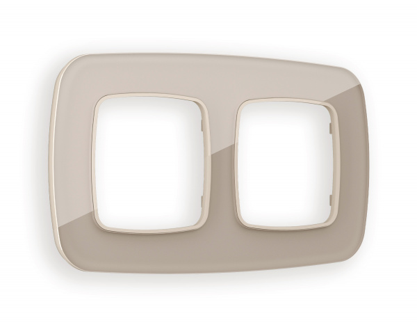 Рамка OMEGA Radian (Серо-бежевый Стекло закаленное натуральное) 2-ая OF350602