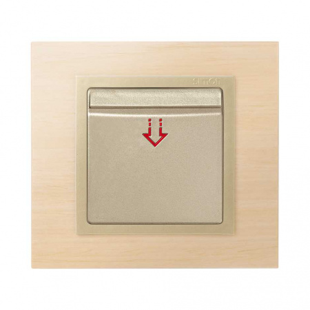 Simon 82 Шампань Накладка на выключатель под карточку, S82,82Нат