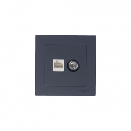 SE AtlasDesign Грифель Розетка двойная комп+ТВ, RJ45+TV, кат.5E, механизм