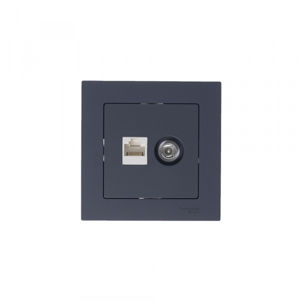 SE AtlasDesign Грифель Розетка двойная комп+ТВ, RJ45+TV, кат.5E, механизм