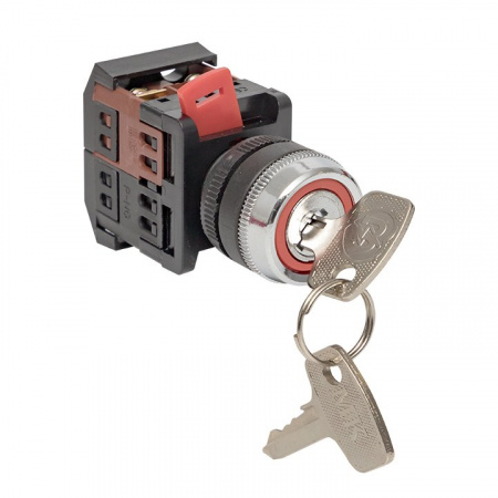 EKF PROxima Переключатель АKS-22 черный c замком возвратный NO+NC