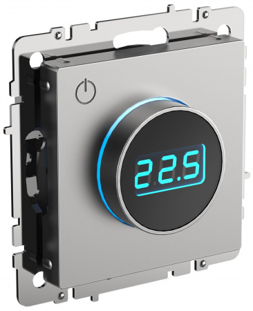 IEK BRITE BASE Сталь Термостат электронный с инд. ТС10-1-БрС (терморегулятор)