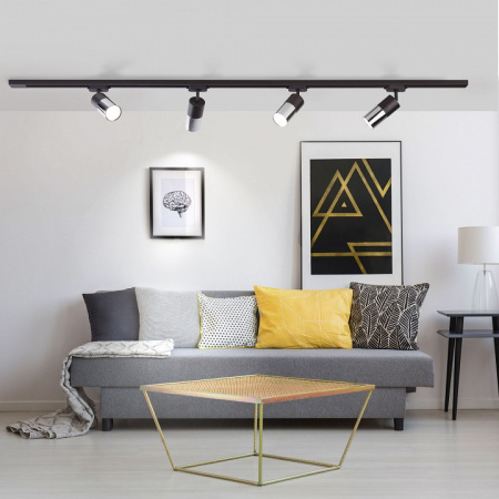 Трековый светодиодный светильник для однофазного шинопровода Avantag Черный матовый/хром 6W 4200K LTB27 Elektrostandard Avantag a040961