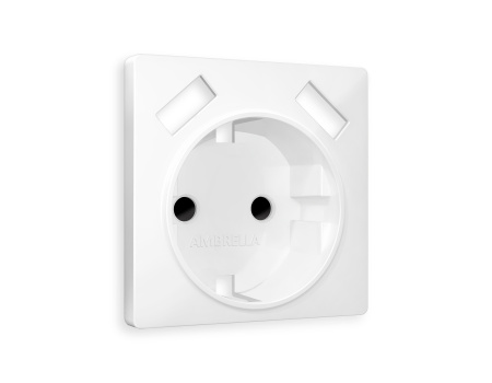 Лицевая панель ALFA (Белый матовый) для электрической розетки с/з со шторками 2USB A+A QUANT AP1290