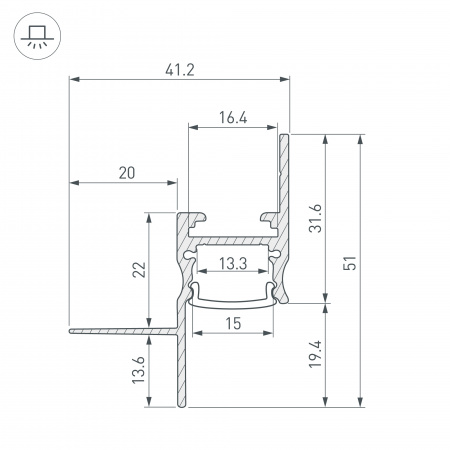 Профиль СEIL-S14-SHADOW-T-3000 BLACK (Arlight, Алюминий)