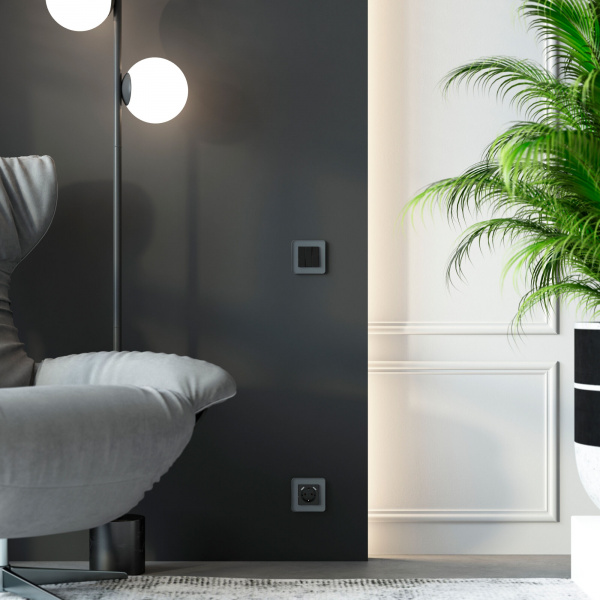 Рамка из стекла на 1 пост Elite графит W0012440