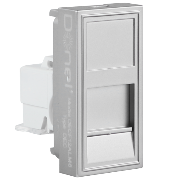 Donel Розетка DEC RJ45 UTP кат.6, 1мод., алюм. матовая (22.5х45мм), DECF12ALM6