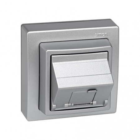 Simon 73 loft Алюминий Адаптер на 1 RJ45(12) 75528-, 75540-, 75541-, 75544-39, наклон