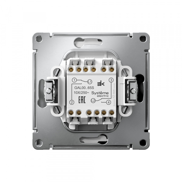 Systeme Electric ArtGallery Белый Переключатель 2-клавишный, 10АХ, механизм, быстрозажим. клем.