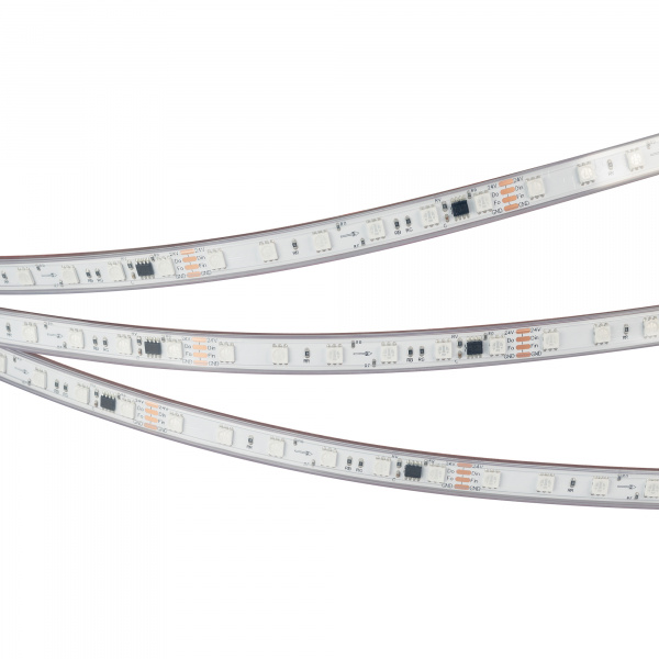 Arlight Лента герметичная SPI-PS-B60-12mm 24V RGB-PX6-BPT (12 W/m, IP67, 5060, 5m) (бегущий огонь)