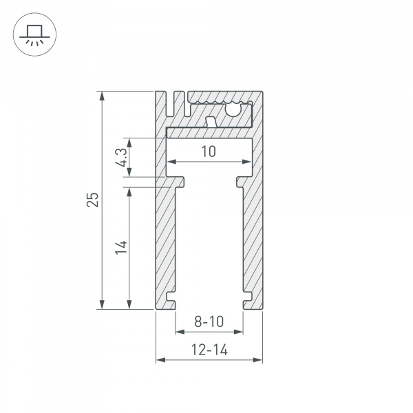 Профиль Arlight KLUS-GLASS-810-2000 ANOD 019191