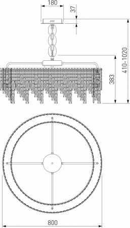 Подвесной светильник с прозрачным хрусталем 60159 хром Eurosvet Blitz