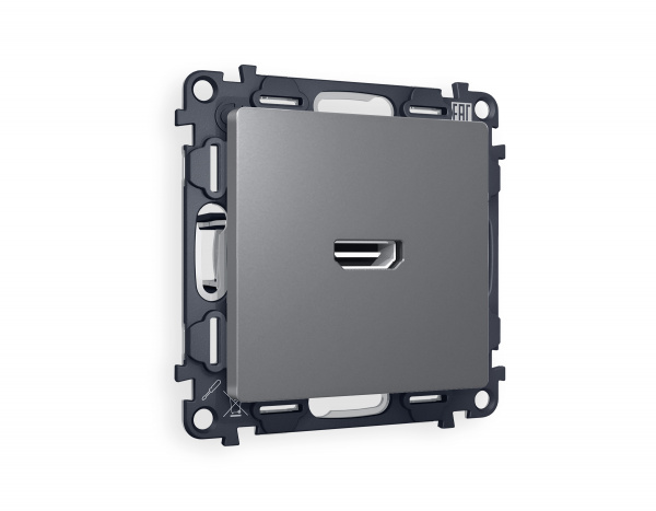Комплект механизма розетки HDMI 2.0 ALFA MA664010 Антрацит серый 40V/500mA 2.0GHz 5-18Gbit/s QUANT