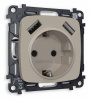 Комплект механизма электрической розетки OMEGA MO369010 Серо-бежевый матовый 2USB A+A18W быстрая зарядка с заземлением с шторками 2P+E 16A-250V QUANT