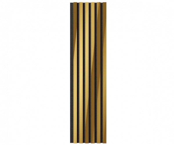 Комплект акуст.панелей, черный войлок, 1200х300х19мм, рейки ЭКОПОЛИМЕР, желтое золото/2шт