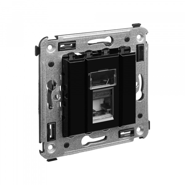 DKC Avanti Черный квадрат Компьютерная розетка RJ-45 один  категория  6