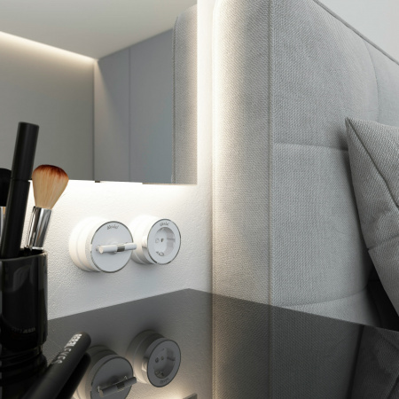 Выключатель на 4 положения двухклавишный Vintage белый матовый/хром W5822050