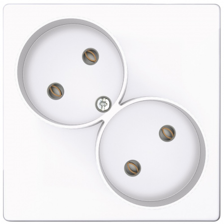 Simon 24 Белая Розетка двойная 2К без защитных шторок