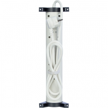 Legrand Revolution Комфорт Бело-черный Удлинитель 3x2К+З с 2xUSB A+C (3А), кабель 1,5м, плоские розетки, УЗИП с индикацией, фиксируемый поворотный бло