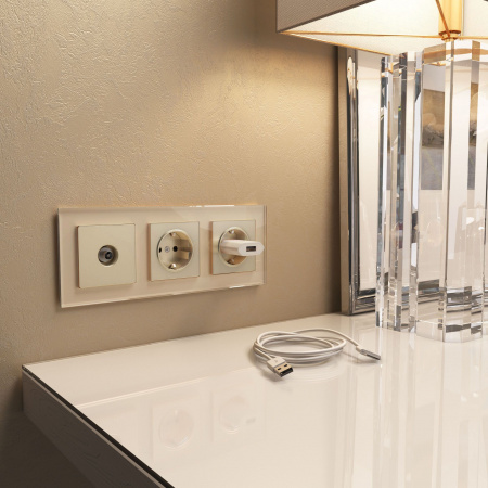 Рамка из стекла на 3 поста Favorit шампань W0031111