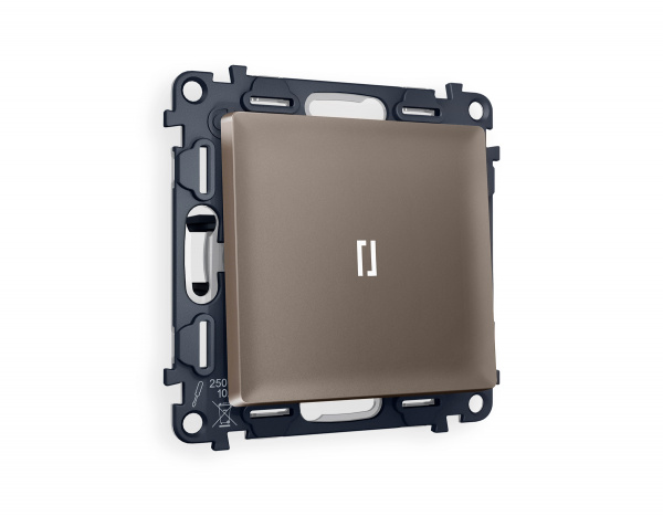 Комплект механизма 1-клавишного проходного выключателя с подсветкой 5600K ALFA MA632035 Темная бронза матовый QUANT
