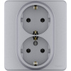 Legrand INSPIRIA Алюминий Розетка 2 x 2К+З - немецкий стандарт - 16 А - 250 В