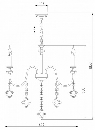 Умный подвесной светильник 10120/5 золото Eurosvet Telao