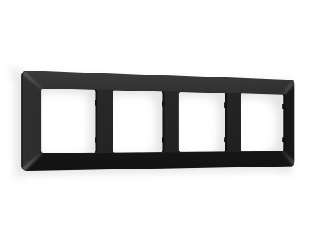 Рамка ALFA Line (Черный матовый) 4-ая AF110704