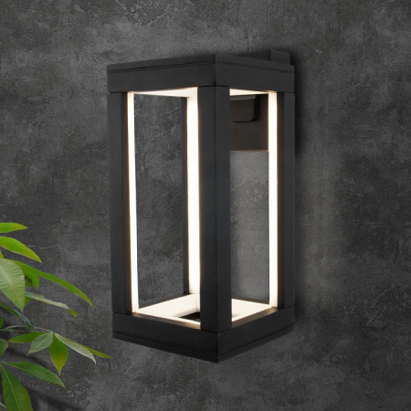 Уличный настенный светодиодный светильник Frame LED IP54 1527 TECHNO LED черный Elektrostandard Frame a051855
