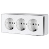 Розетка тройная с заземлением и шторками Gallant белая W5073101