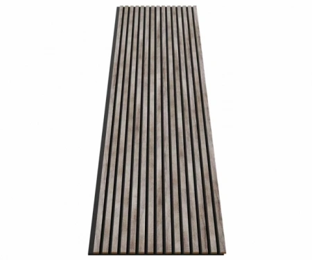 Акустическая панель, черный войлок, 2750х600х19мм, рейки МДФ дуб дымчатый