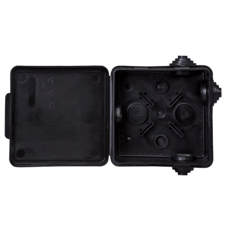 EKF Коробка распределительная КМР-030-031 с крышкой (80х80х50), 7 мембр. вводов чёрная IP54 розн. стикер